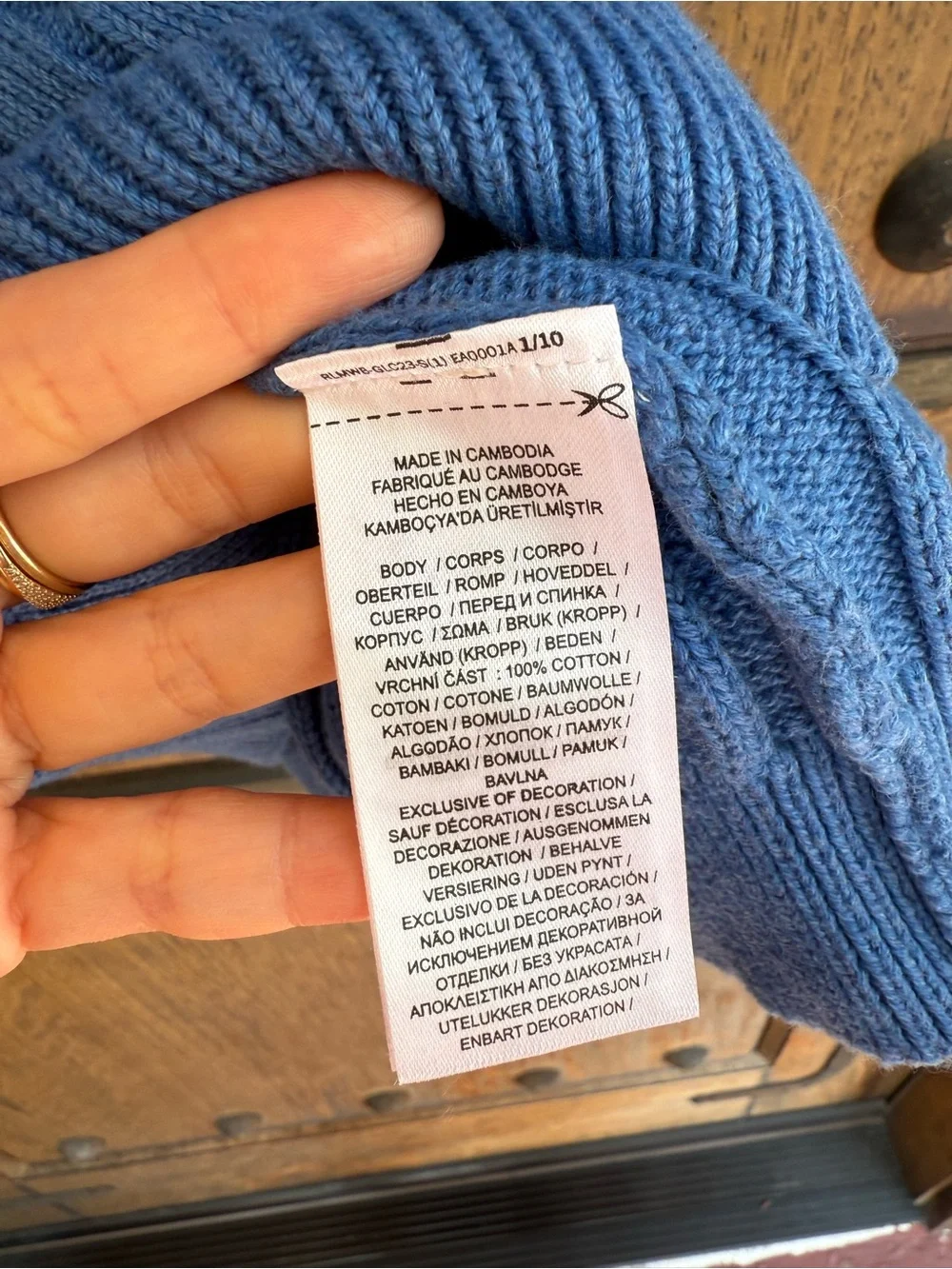 Ralph Lauren Royal Blue Cable-Knit Short Sleeve Crewneck Sweater Size L